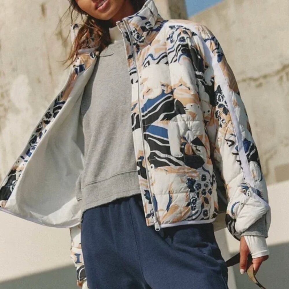 NWT Free People Movement Pippa Packable Polar Bear Full Zip Jacket